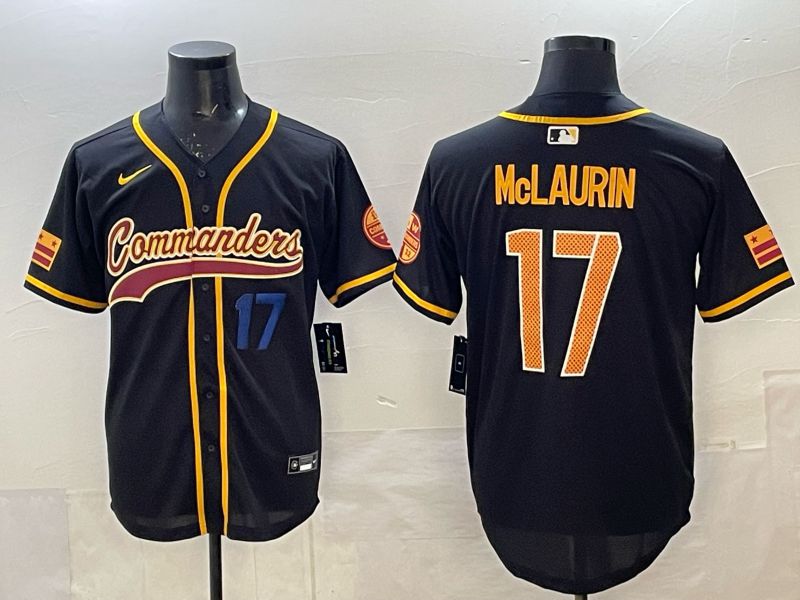 Men 2025 Nike Washington Commanders #17 Mclaurin Black 3th generation Joint Name Limited NFL Jersey 002